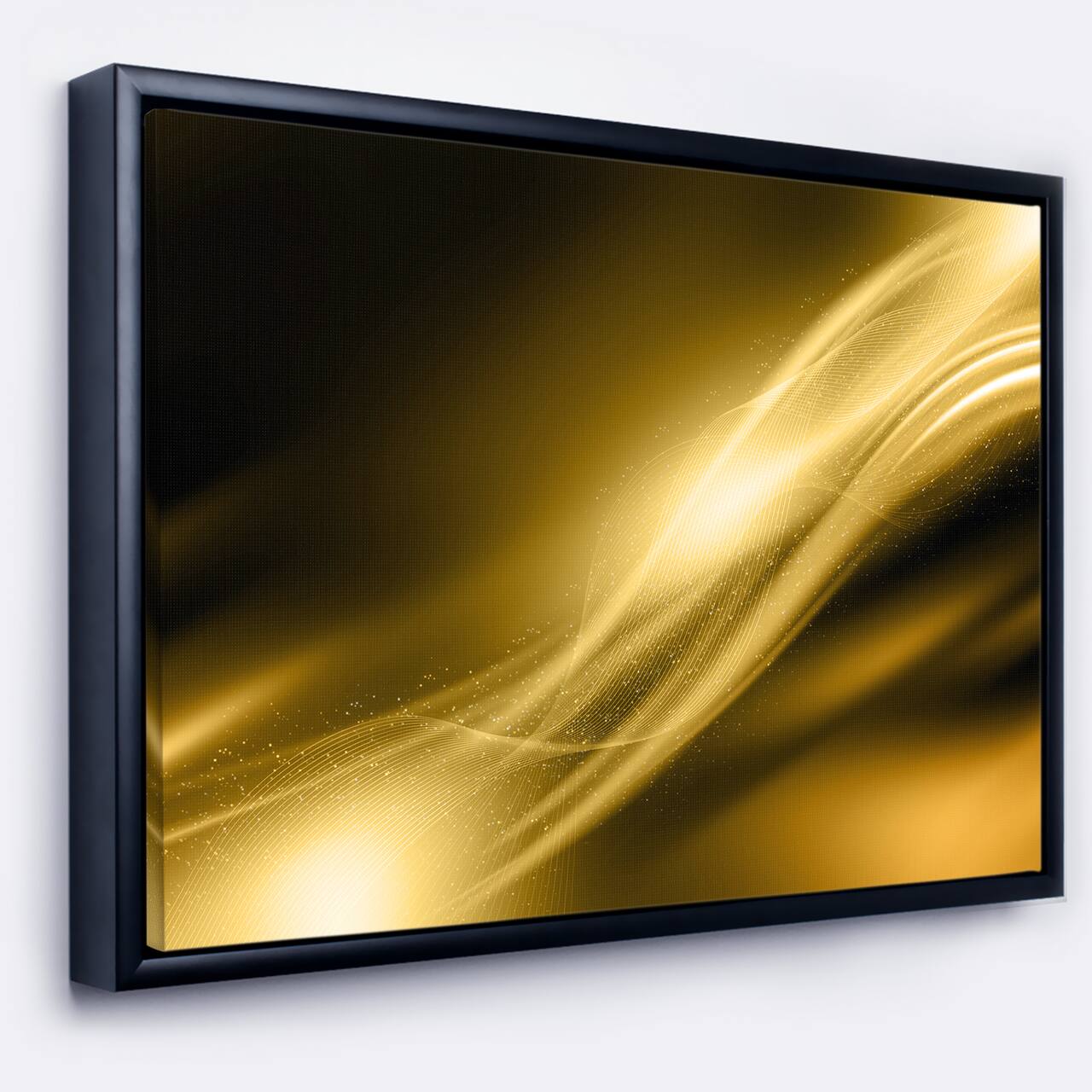 Designart - Sparkle Gold Texture Pattern - Abstract Canvas art print in Black Frame